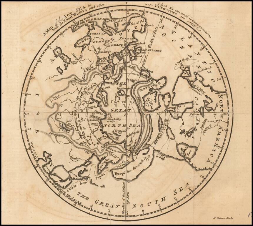 A Map of the Icy Sea in which the several Communications with the Land Waters and other new Discoveries are exhibited [Sea of the West]