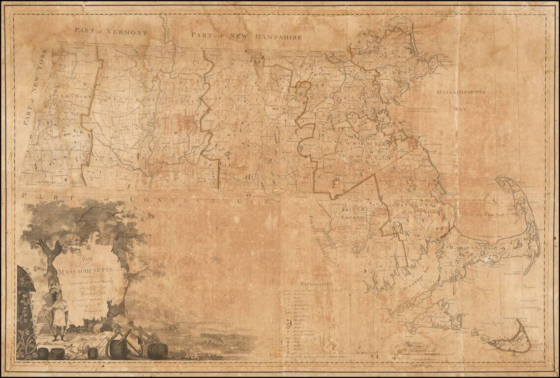 Map of Massachusetts Proper Compiled from Actual Surveys made by Order of the General Court and under the inspection of Agents of their Appointment.   By Osgood Carleton.