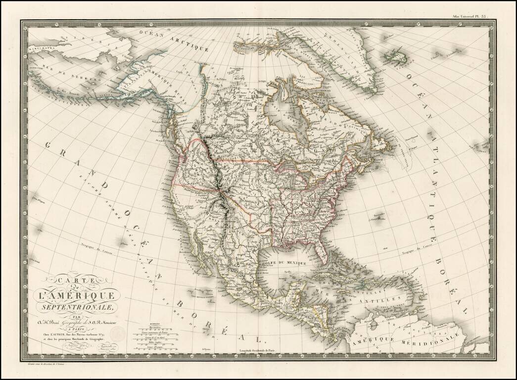Carte de L'Amerique Septentrionale… Janvier 1820… Augmentee en Janvier 1821