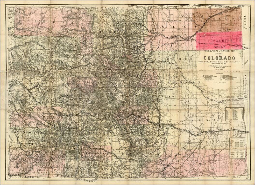 Nell's New Topographical & Township Map of the State of Colorado Compiled from U.S. Government Surveys & other authentic Sources . . .