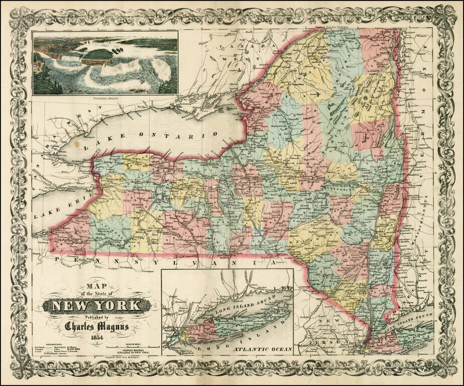 Map of the State of New York Published by Charles Magnus