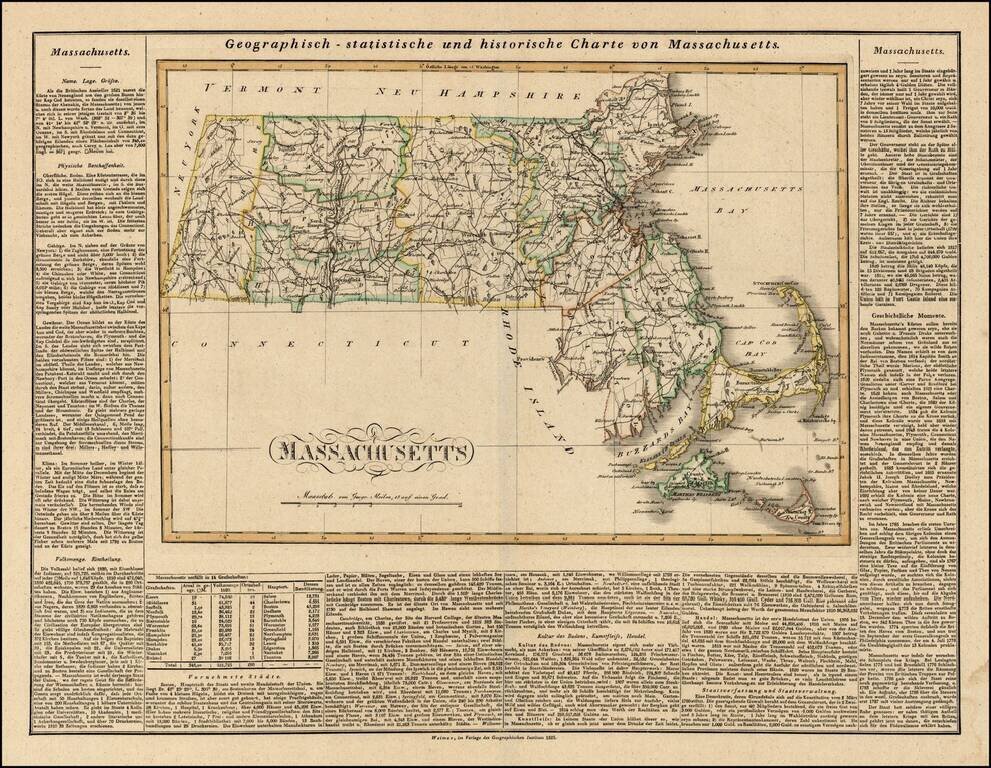 Geographisch-statische und historiche Charte von Massachusetts