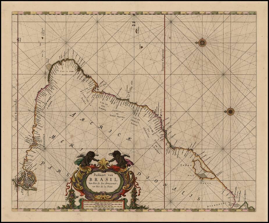 Paskaart van Brasil Van Rio de los Amazones, tot Rio de la Plata