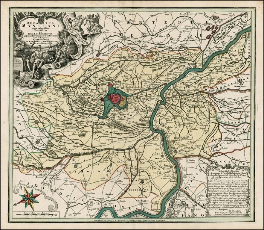 Ducatus Mantuani quam castigatissima Delineatio per Dom. I.I. v. Baumeister, Legionis Harrachianae Subcenturionem . . .