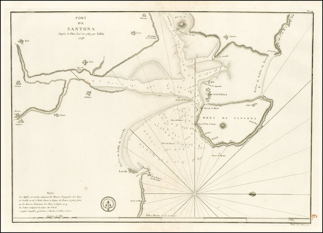 Port De Santona d'apres le Plan leve en 1789 par Tofino 1793