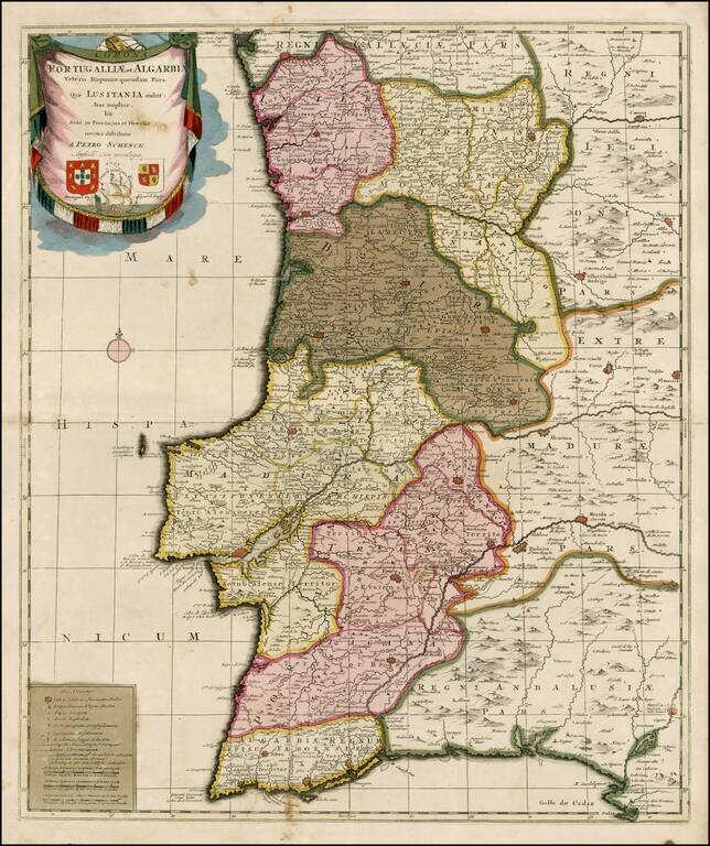 Portugalliae et Algarbia Veteris Hispaniae quondam Pars Quae Lusitania audiit: Jam amplior hic Suas in Provincias et Dioceses noviter distributas . . .1703