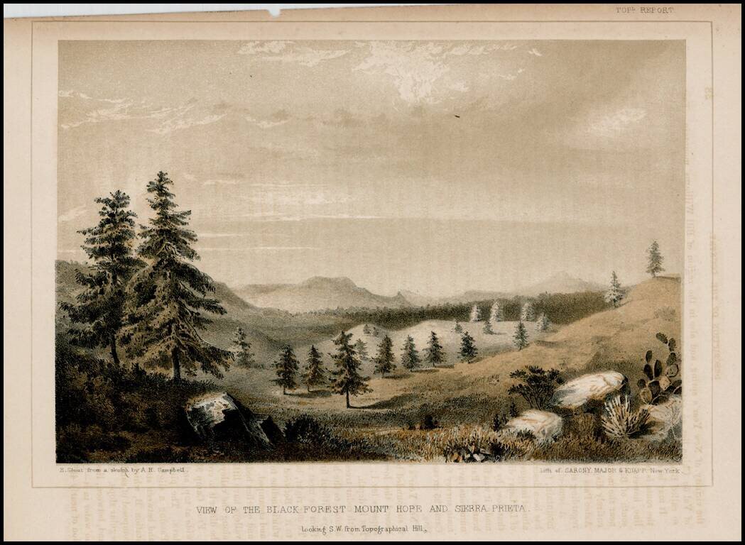 View of the Black Forest Mount Hope and Sierra Prieta.  Looking S. W. from Topographical Hill