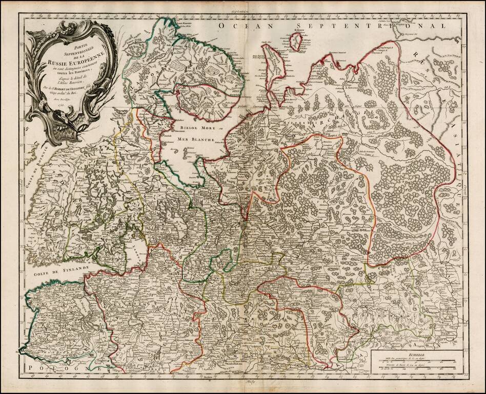 Partie Septentrionale De La Russie Europeenne ou sont distinguees exactement toutes les Provinces, d'apre le detail de l'Atlas Russien . . . 1753