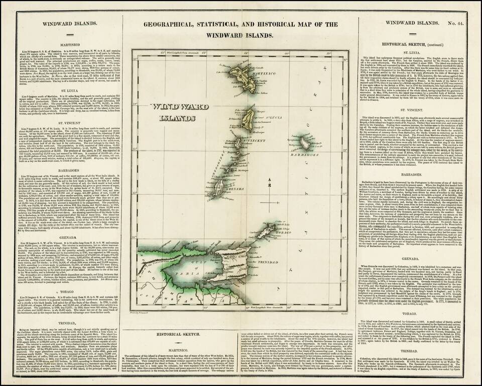 Geographical, Statistical and Historical Map of The Windward Islands