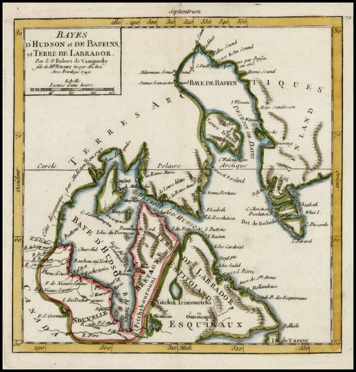 Bayes D'Hudson et Baffins et Terr de Labrador . . . 1749