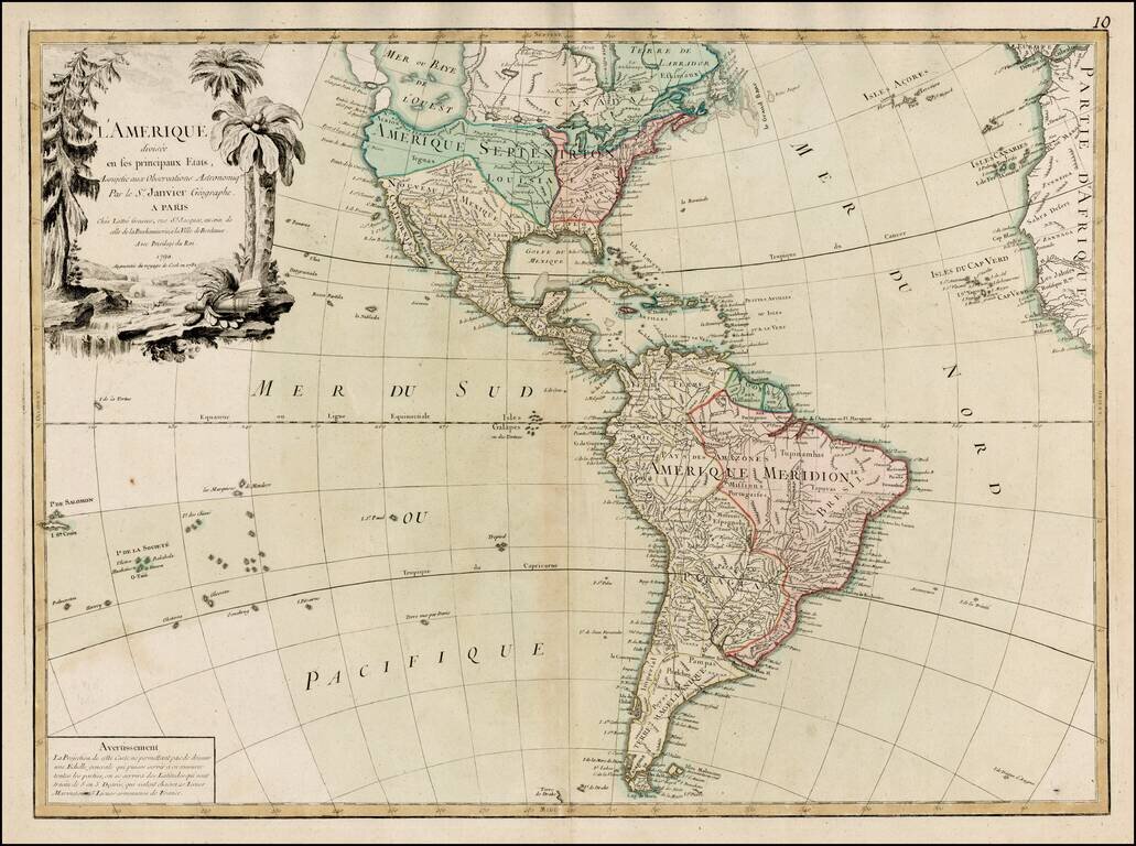 L'Amerique divisee en ses principaux Etats . . . 1790.  Augmentee du voyage de Cook en 1782 [Sea of the West]