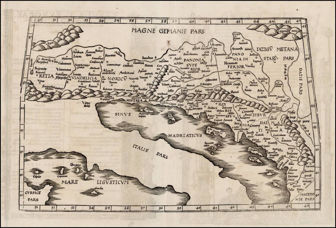 Tabula V Europae (Adriatic & Balkans - Title on Verso)