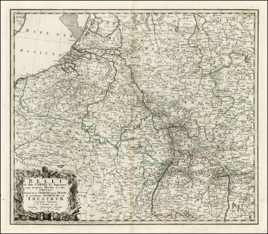 Belli ab obitu Caroli VI Imperatoris usque ad pacem Dresdae d. 25 Dec. CDDCLLV. Factam tam in Germania quam Beglio o successionem Austriacum gesti Theatrum delineatum a L.I. Krausio . . . 1748