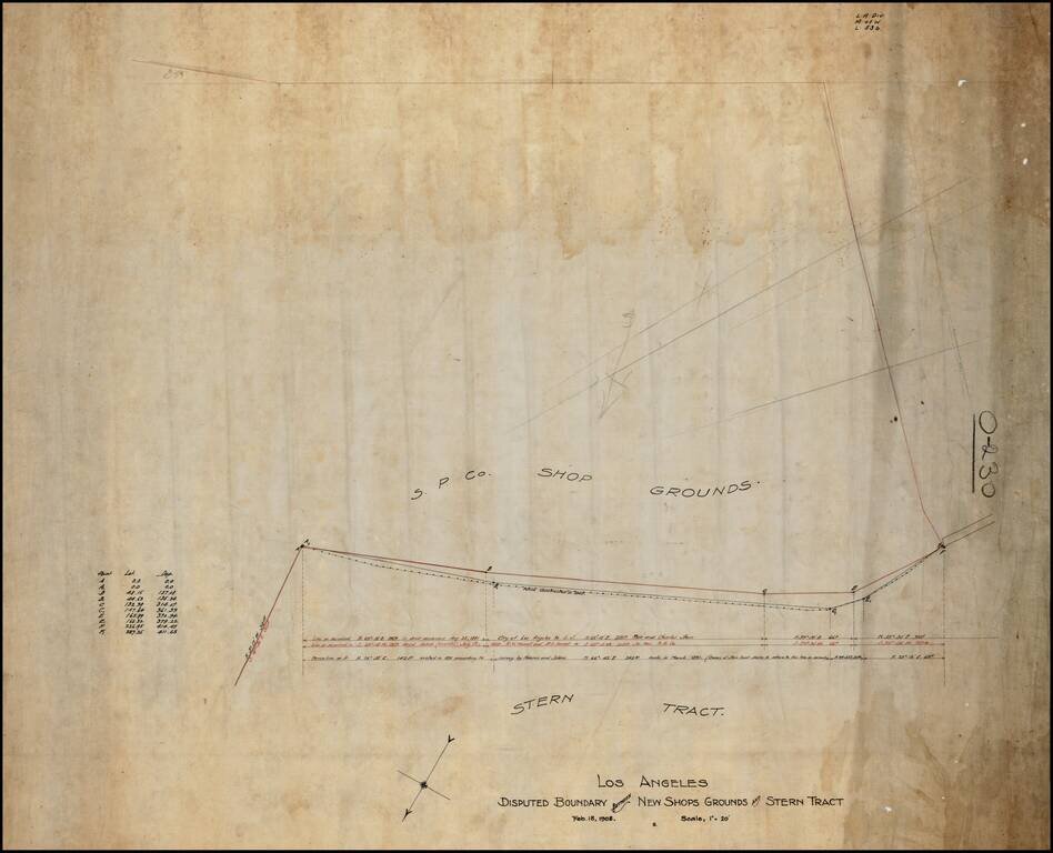 Los Angeles Disputed Boundary Between New Shops Grounds and Stern Tract