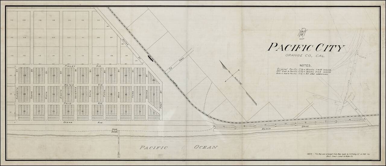 Map of Pacific City  Orange Co. Cal.  (Huntington Beach)