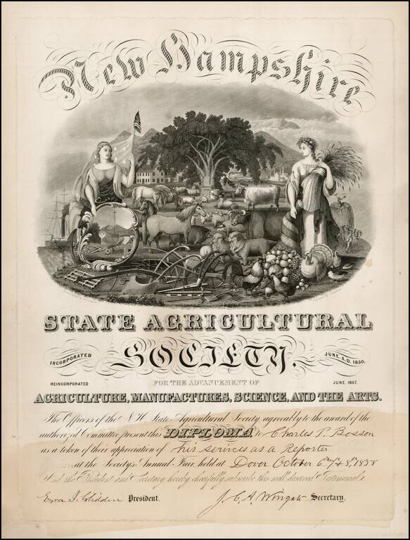 New Hampshire State Agricultural Society . . . Diploma