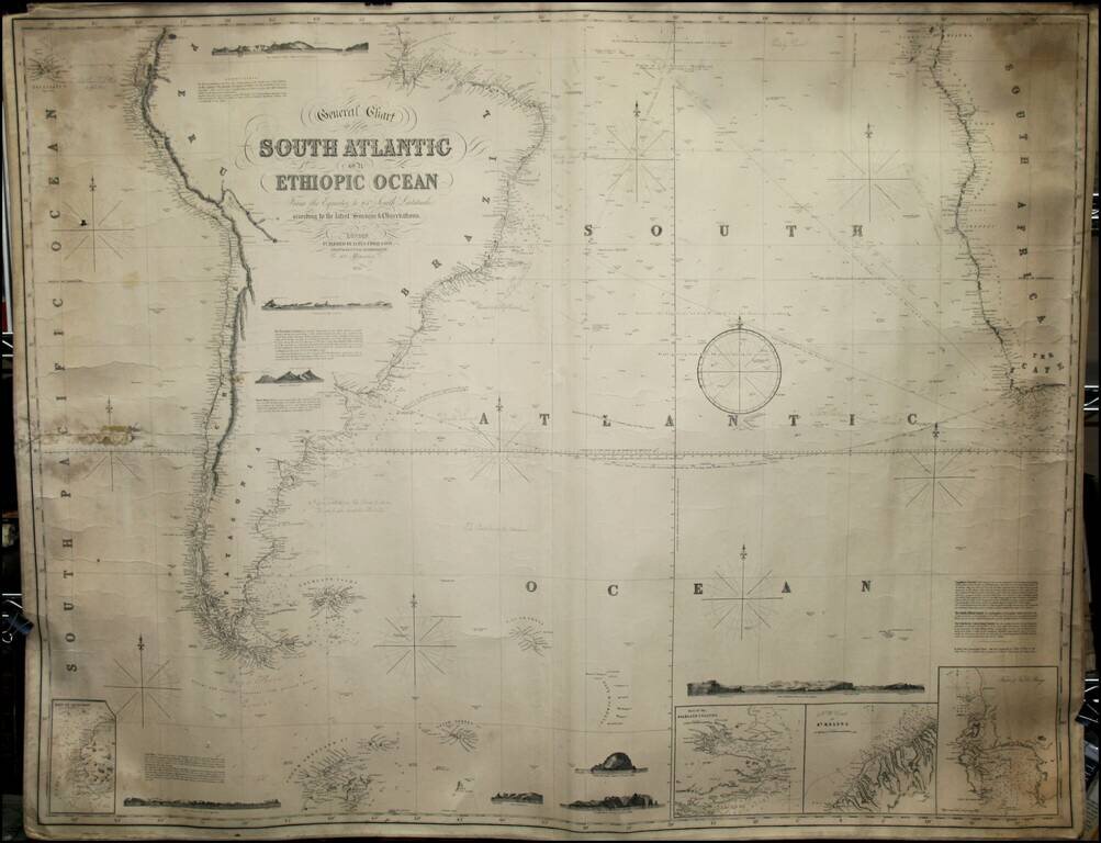 General Chart of the South Atlantic or Ethiopic Sea From the Equator to 65° South Latitude according to the latest Surveys & Observations . . .