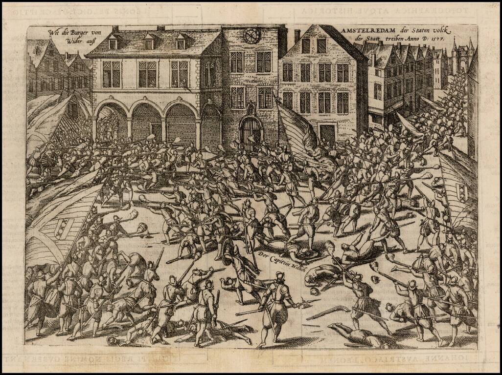 Wie die Burger von Amstelredam der Staten volck Wider auß der Statt treiben