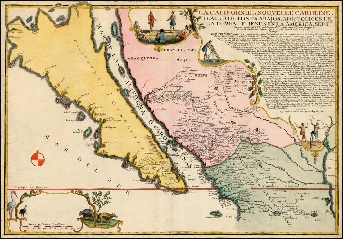 La Californie ou Nouvelle Caroline, Teatro De Los Trabajos Apostolicos De Compa. E. Jusus En Americae Septe. . . . 1720