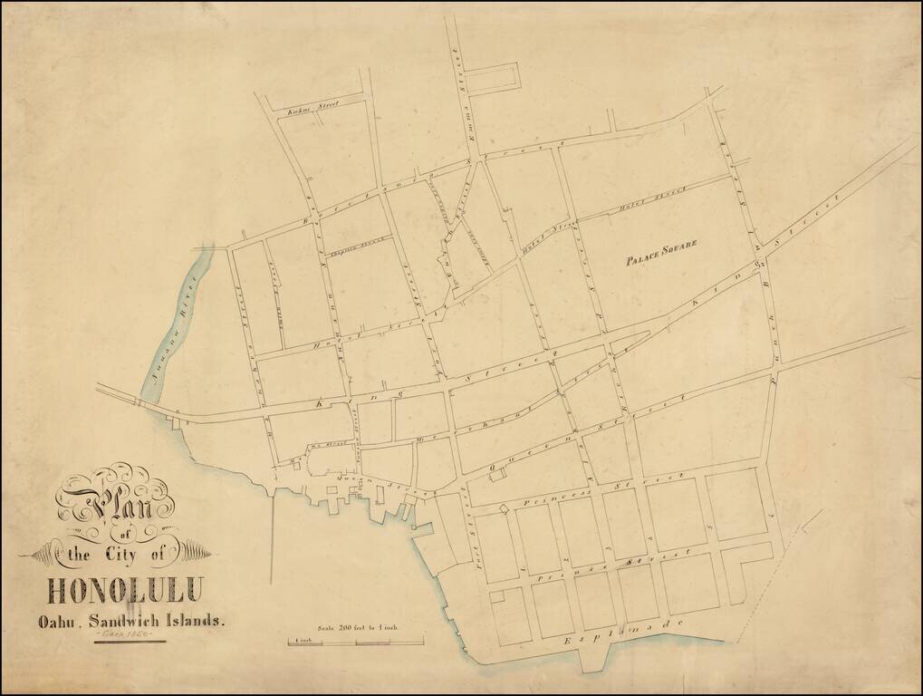 Plan of the City of Honolulu Oahu, Sandwich Islands.