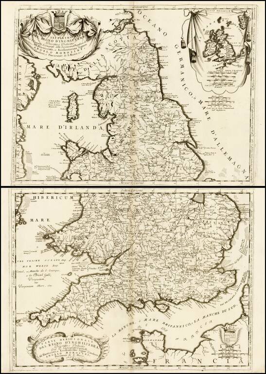 Parte Settentrionale Del Regno D'Inghilterra . . . (with) Parte Meridionale Del Regno D'Inghilterra . . .