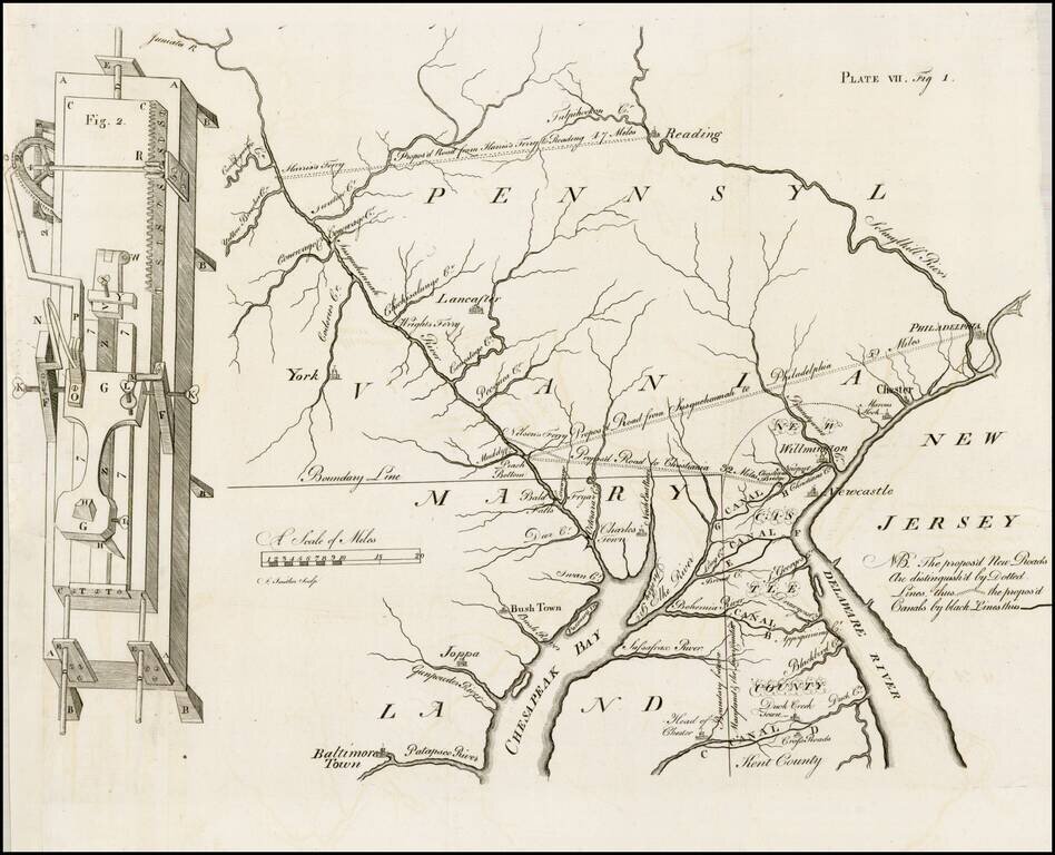 [Untitled map of part of Maryland, southeastern Pennsylvania, and the upper Del-Mar-Va Peninsula]