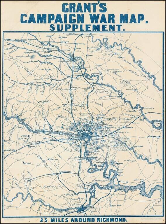 Grant's Campaign War Map. Supplement.  25 Miles Around Richmond.