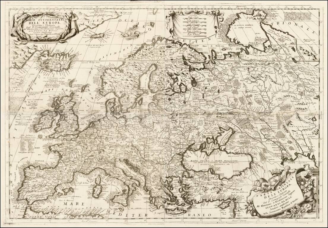 Parte Occidentale Dell' Europa . . .  [and] Parte Orientale Dell' Europa . . .  [Coronelli's 2 sheet map of Europe]