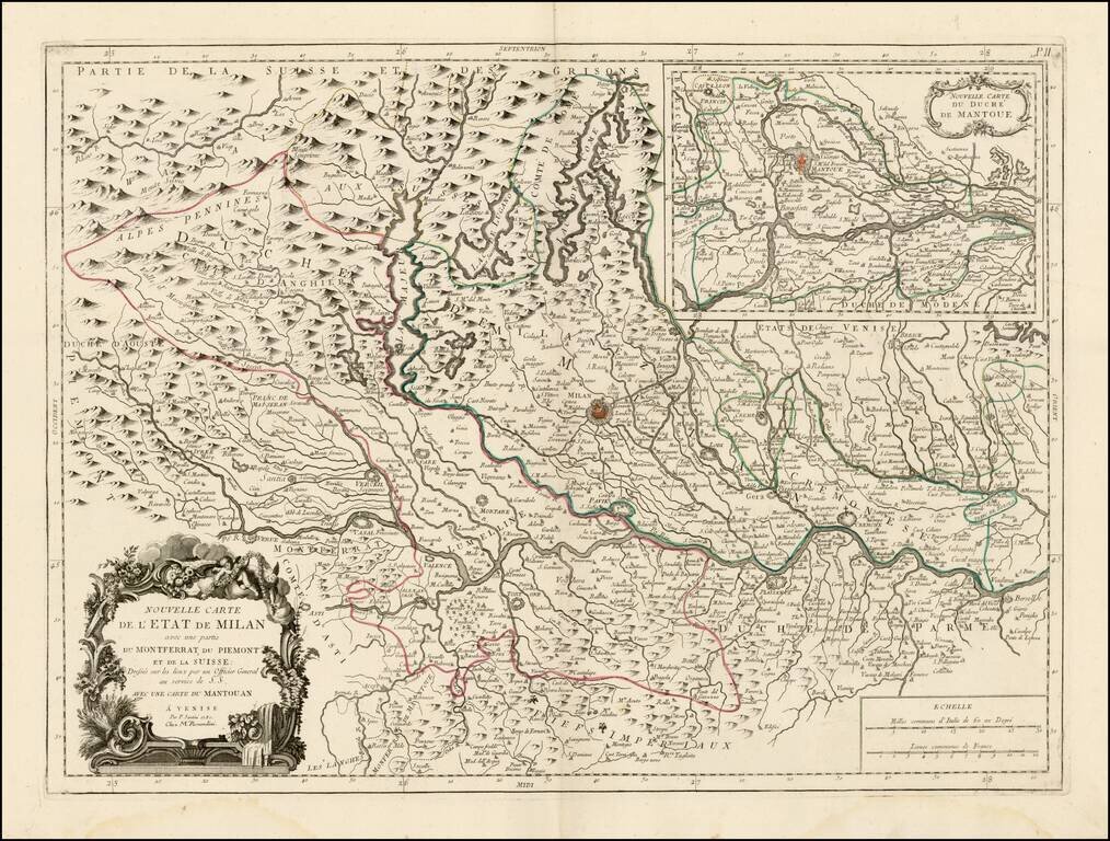 Nouvelle Carte de L'Etat de Milan avec une partie du Monterferrat et de la Suisse . . . 1780