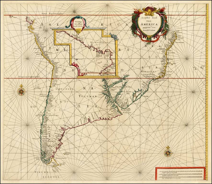 Zuyder deel van America uyt gegeven door Arnold Colom