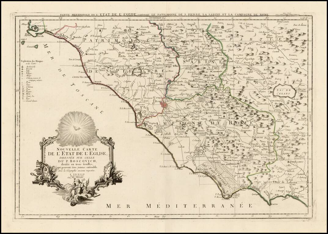 Nouvelle Carte De L'Etat de L'Eglise, Dressee Sur Celle Du P. Boscovich, divisee en trois feuilles . . . 1776