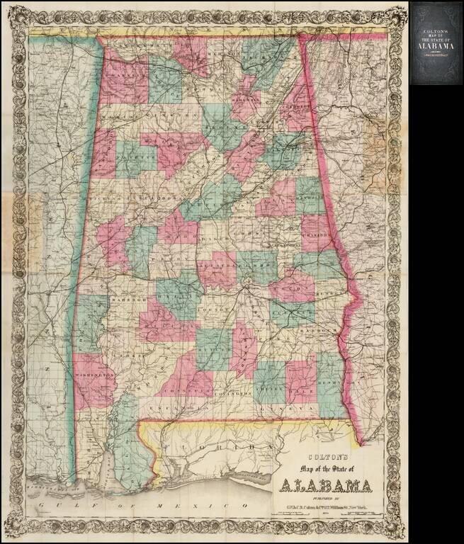 Colton's Map of the State of Alabama . . . 1870 (Pocket Map)
