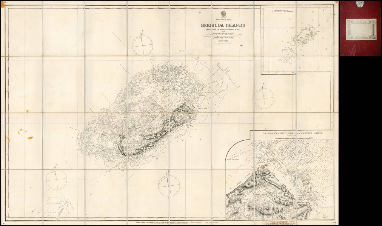 Bermuda Islands Compiled From The Most Recent Admiralty Surveys 1876 . . . 1881  (St. George Harbour and Environs Inset)
