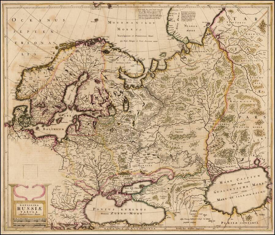 Novissima Russiae Tabula Authore Isaaco Massa  (Rare English Edition / Proof State!)