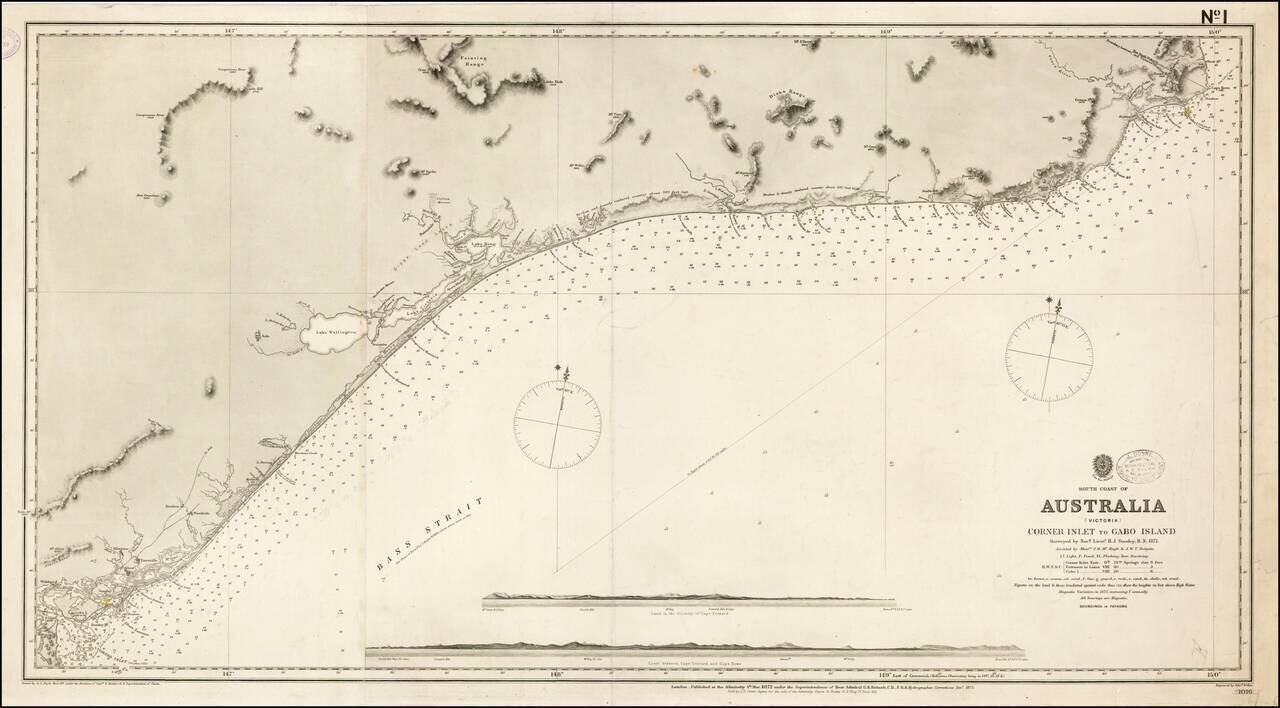 South Coast of Australia (Victoria) Corner Inlet to Gabo Island Surveyed by Navg. Lieutt. H.J. Stanley R.N. 1871