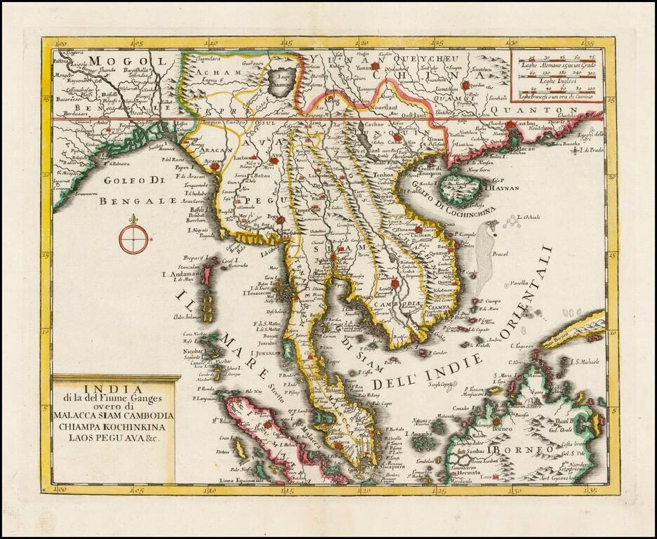 India di la del Fiume Ganges overo di Malacca Siam Cambodia Chiampa Kochinkina Laos Pegu Ava &c.
