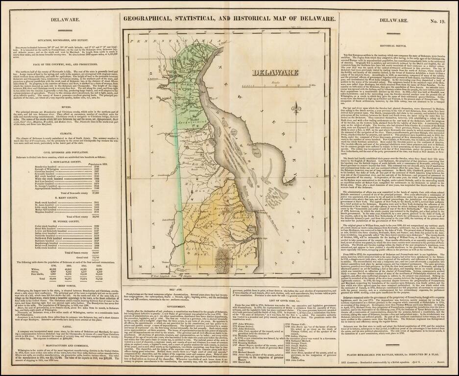 Geographical, Historical and Statistical Map of Delaware