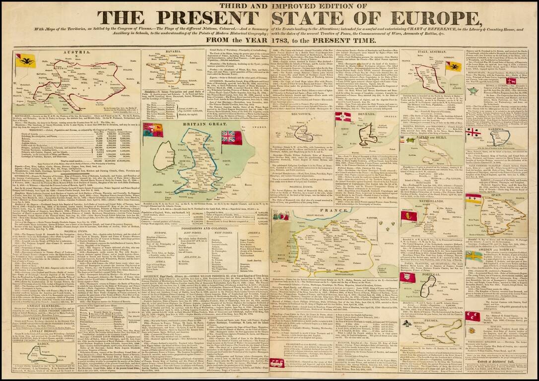 Third and Improved Edition of The Present State of Europe, With Maps of the Territories, as Settled by the Congress of Vienna. . . From the Year 1783, to the Present Time.