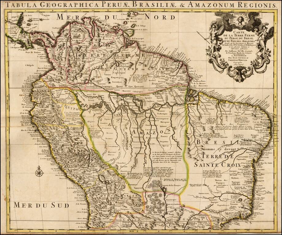 Carte de la Terre Ferme du Perou, du Bresil, et du Pays des Amazones, Dressee sur les Descriptions de Herrera de Laet, et dP.P. d'Acuña, et M. Rodriguez, et sur plusieurs Relations et Observations posterieures . . .