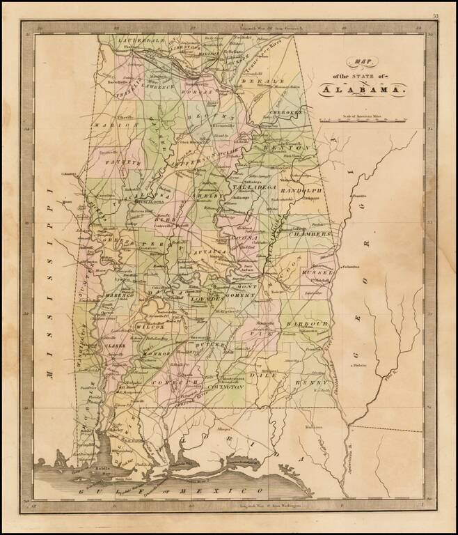 Map of the State of Alabama