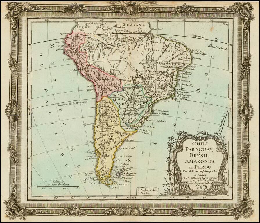 Chili, Paraguay, Bresil, Amazones et Perou … 1766