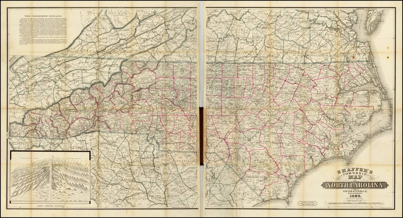 Shaffer's Township Map of North Carolina . . . 1886. . . .