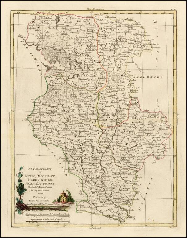 Li Palatinati di Minsk, Mscislaw, Polok, e Witebsk Nella Littaunia Tratta dell' Atlante Polacco del Sigr Rizzi Zanoni . . . 1781
