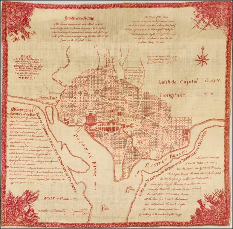 Plan of the City of Washington in the Territory of Columbia. ceded by the States of Virginia and Maryland to the United States of America and by them established as the Seat of Government after the year MDCCC.