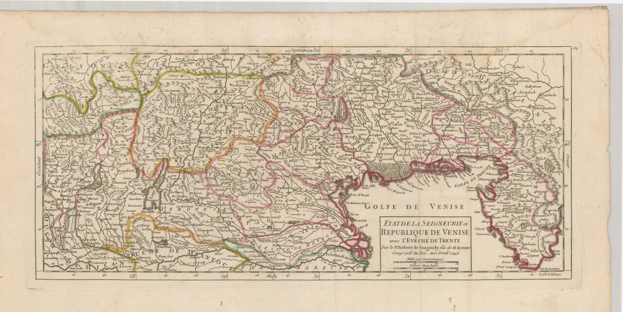 Etat De La Seigneurie et Republique De Venise avec L'Eveche De Trente . . . 1748