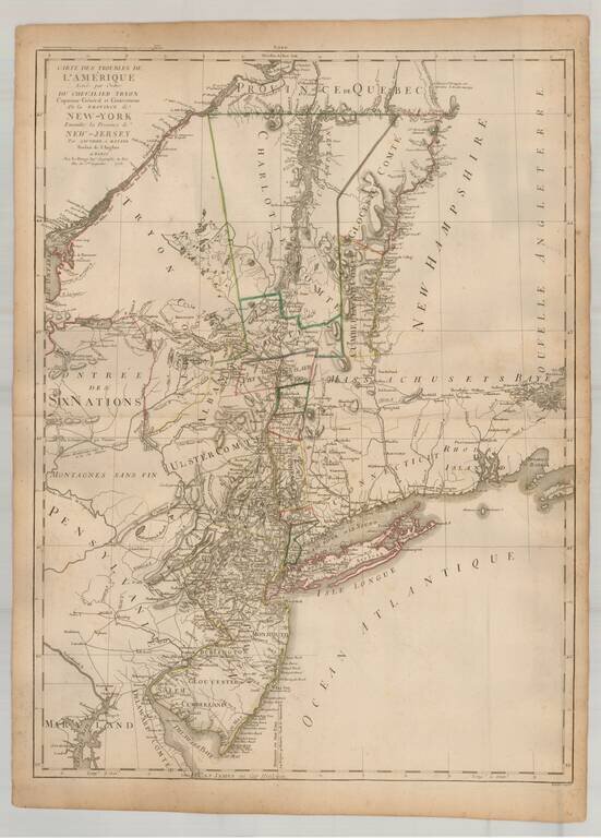 Carte Des Troubles De L'Amerique Levee par Ordre Du Chevalier Tryon Capitaine General et Gouverneur De la Province de New-York Ensemble la Province de New-Jersey . . . 1778