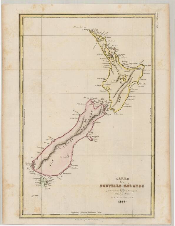Carte de la Nouvelle-Zelande pour Servir au Voyage Pittoresque autour du Monde . . . 1835