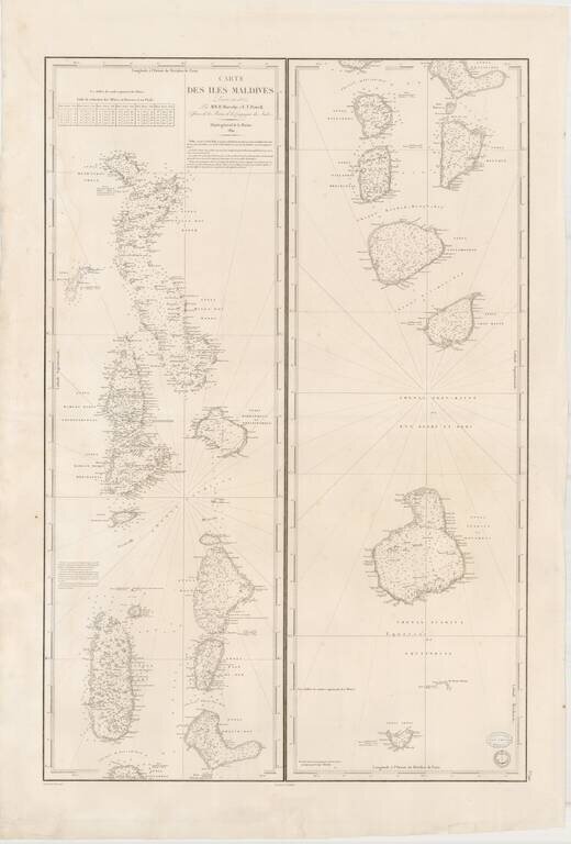 [Maldives]  Carte Des Iles Maldives Levee en 1835, Par M.M. R. Moresby et. F.T. Powell, Officiers de la Marine de la Compagnie des Indes . . . 1841.