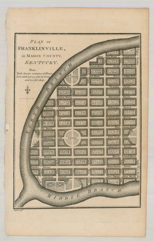 Plan of Franklinville, in Mason County, Kentucky (and) Plan of Lystra, in Nelson-County; Kentucky.