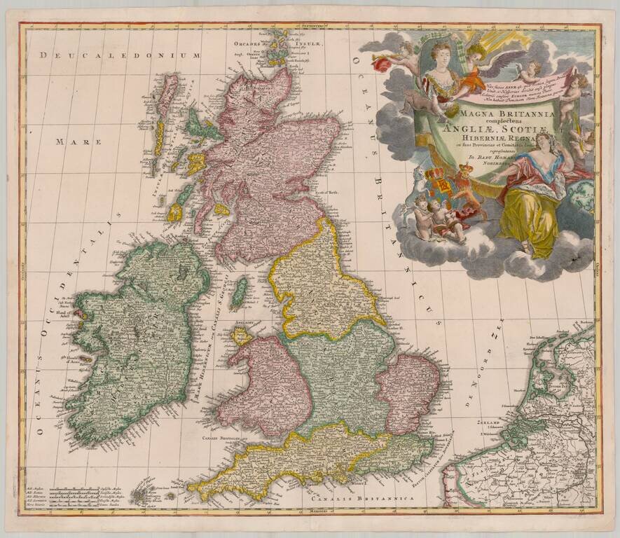 Magna Britannia complectens Angliae, Scotiae et Hiberniae Regna in suas Provincias et Comitatus divisa  . . . (with Portrait of Ann)